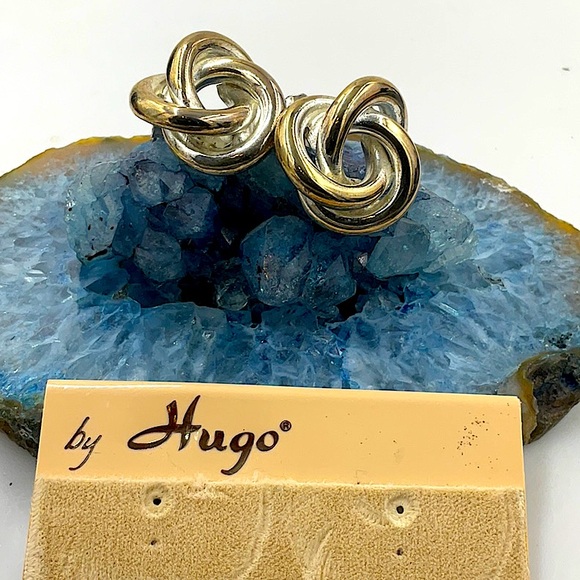 HUGO Jewelry - Brand New, Vintage Silver & Gold Knot Twisted Pierce Earrings By Hugo (1980’s)